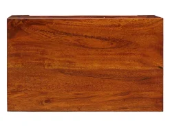Baúl de almacenaje marrón miel 50x30x40 cm en madera maciza de acacia