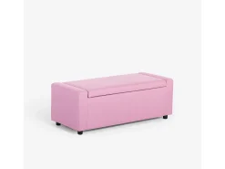 Banco con almacenamiento de tela para dormitorio y recibidor Merak - Rosa