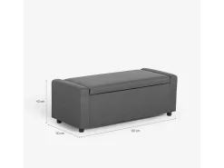 Banco con almacenamiento de tela para dormitorio y recibidor Merak - Rosa