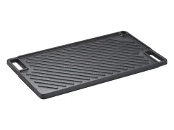 Barbacoa Placa SucceBuy, 25 x 42 cm, Parrilla de Cocción Reversible en Hierro Fundido para Barbacoa