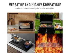 Barbacoa Placa SucceBuy, 25 x 42 cm, Parrilla de Cocción Reversible en Hierro Fundido para Barbacoa