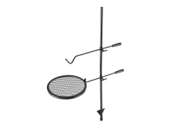 Barbacoa, SucceBuy Barbacoa Giratoria para Campamento, de Acero Resistente, con Rejilla Ajustable para Fuego Abierto, para Exteriores