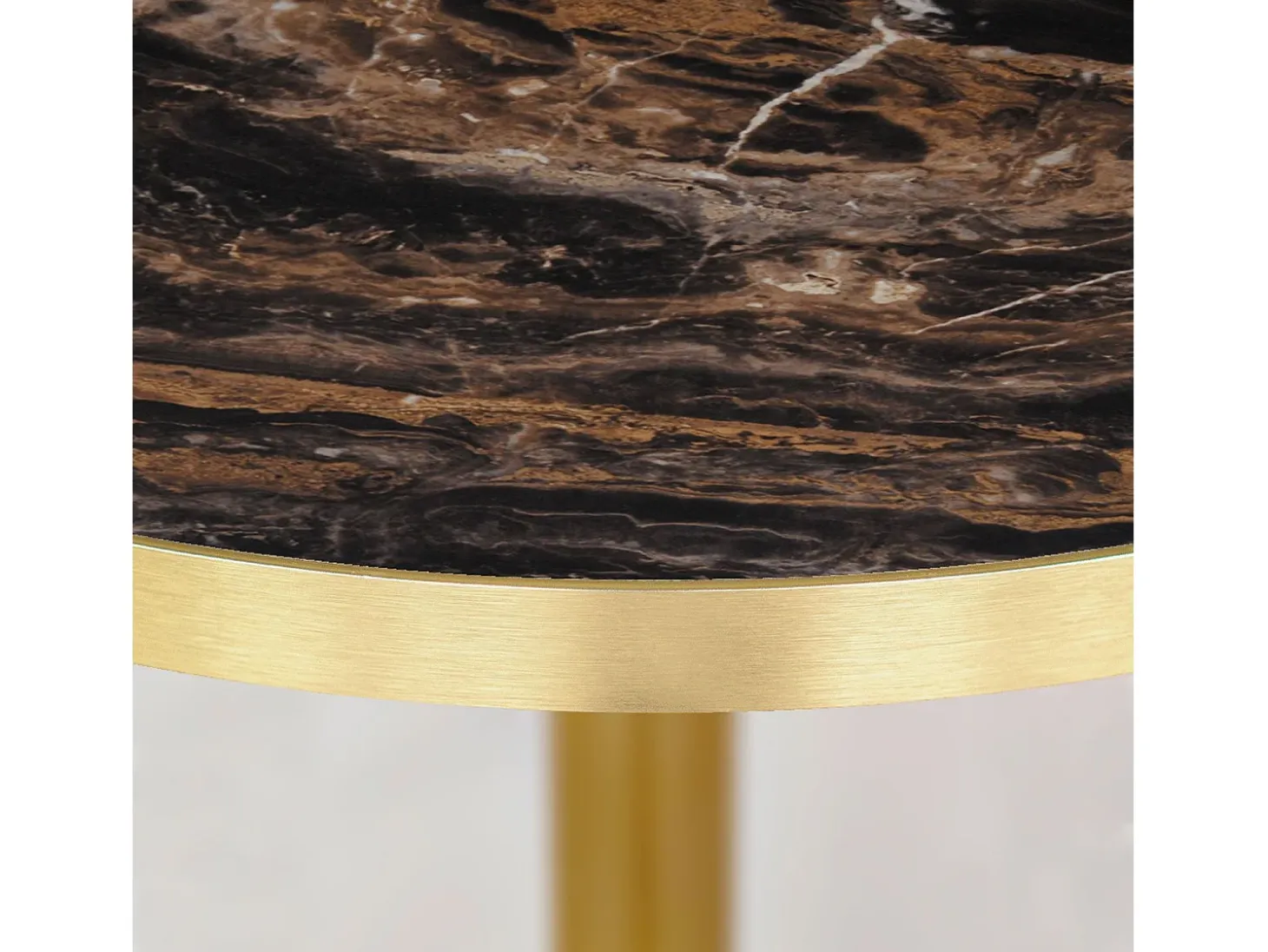 Barra alta redonda Ø 60 cm Rome bistro mármol veteado brillante