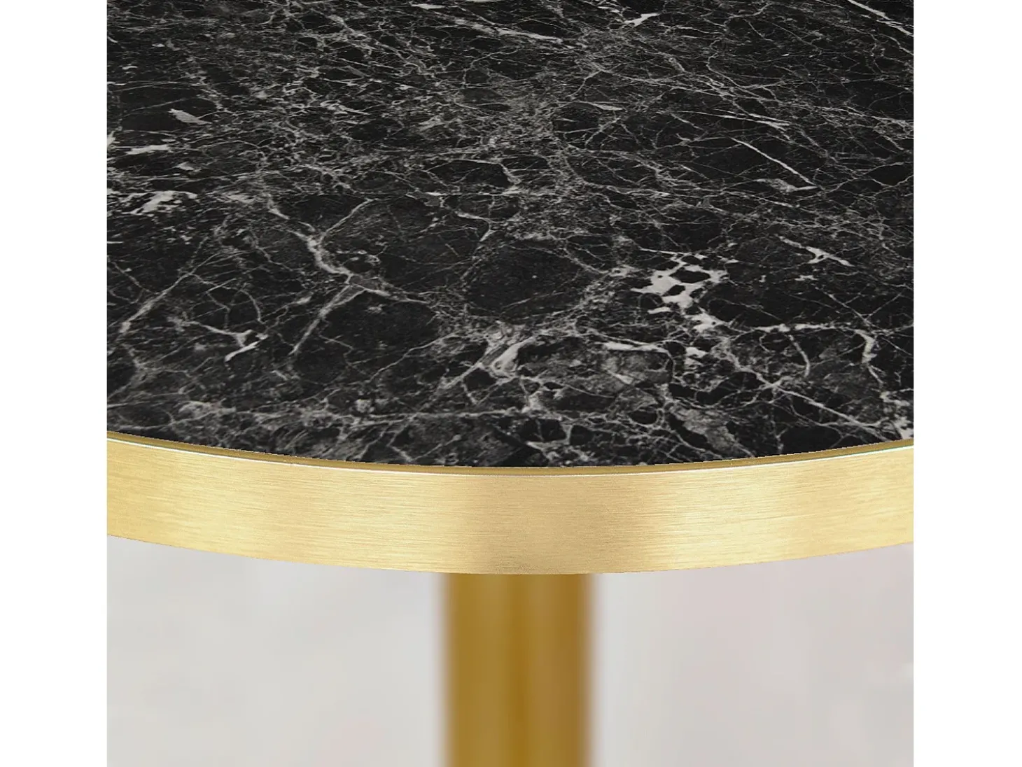 Barra alta redonda Ø 60 cm Rome bistro mármol negro brillante