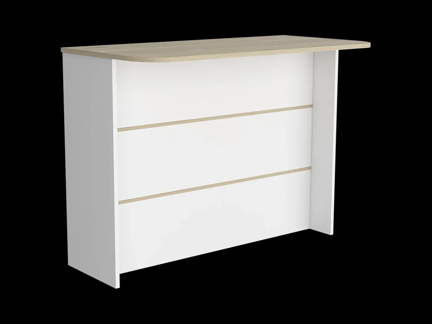 Barra de Cocina Fendi en melamina con tres estantes , 90 X 120 X 60 cm , Blanco / Miel