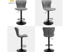 Barra elevable - 2 gris oscuro, acolchado diamante 'piel de gato'