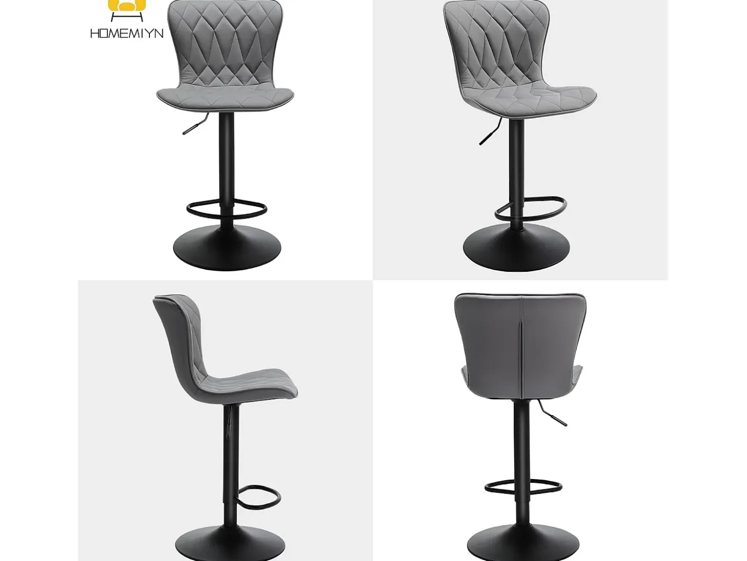 Barra elevable - 2 gris oscuro, acolchado diamante 'piel de gato'