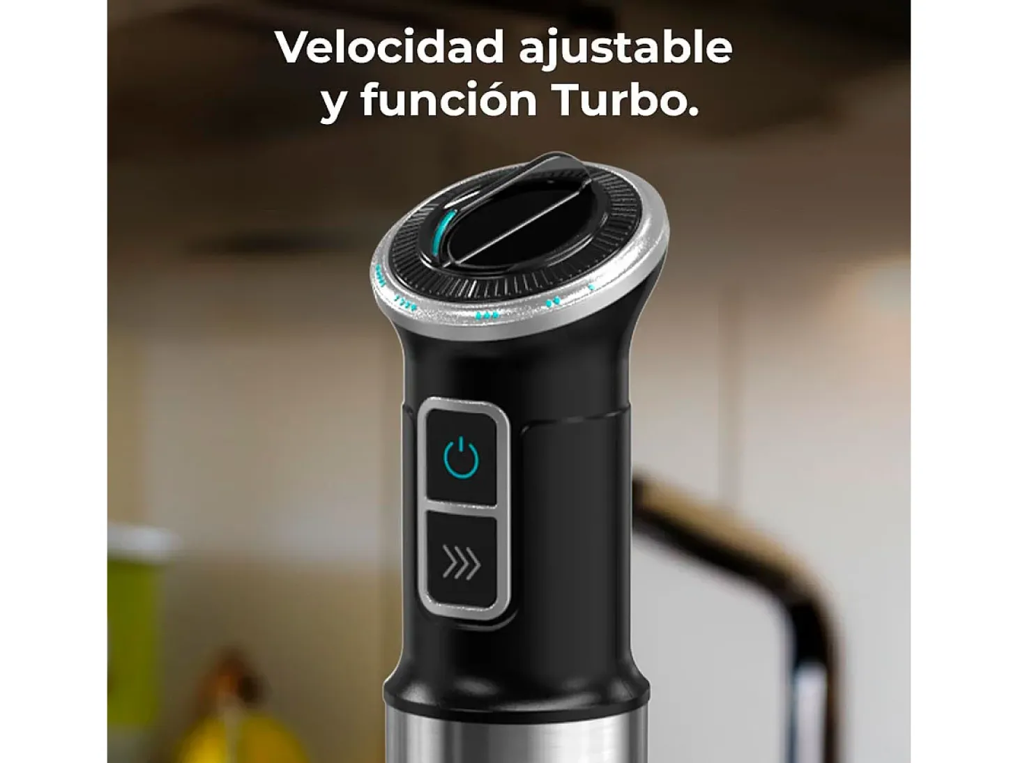 Batidora de mano Cecotec Power Neutron 1100MAX Cream&Crush 1100W con accesorios inox