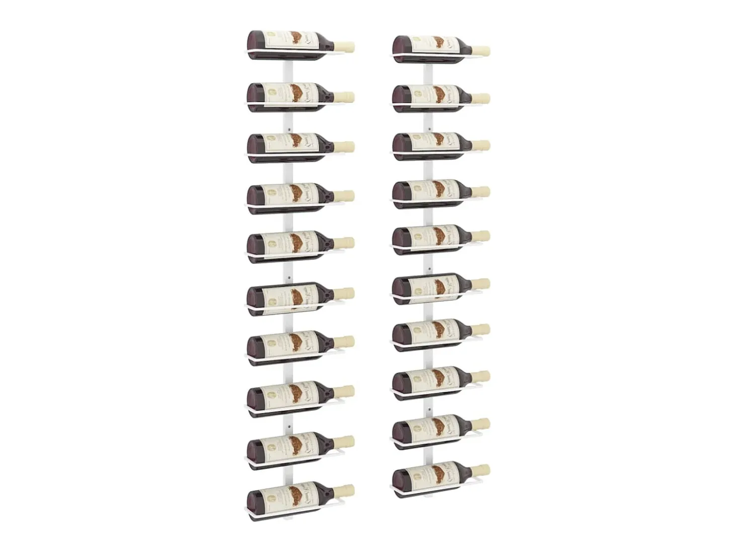 Belfield Botellero de pared para 10 botellas 2 unidades metal blanco