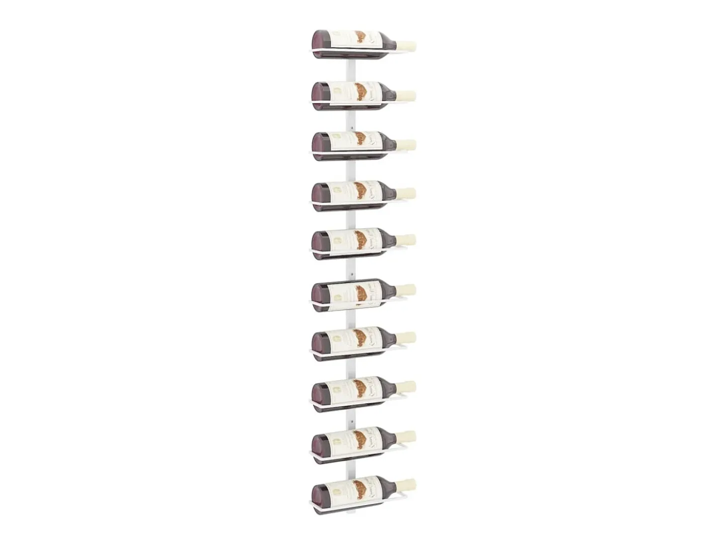 Belfield Botellero de pared para 10 botellas de metal blanco