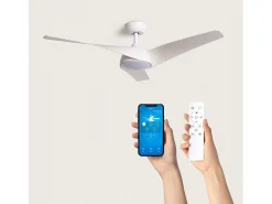 Blanco Blanco Con Luz Controlador de Pared + Mando Sí