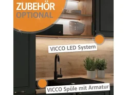 Bloque de cocina blanco brillo/antracita 180x46x81.6 r-line