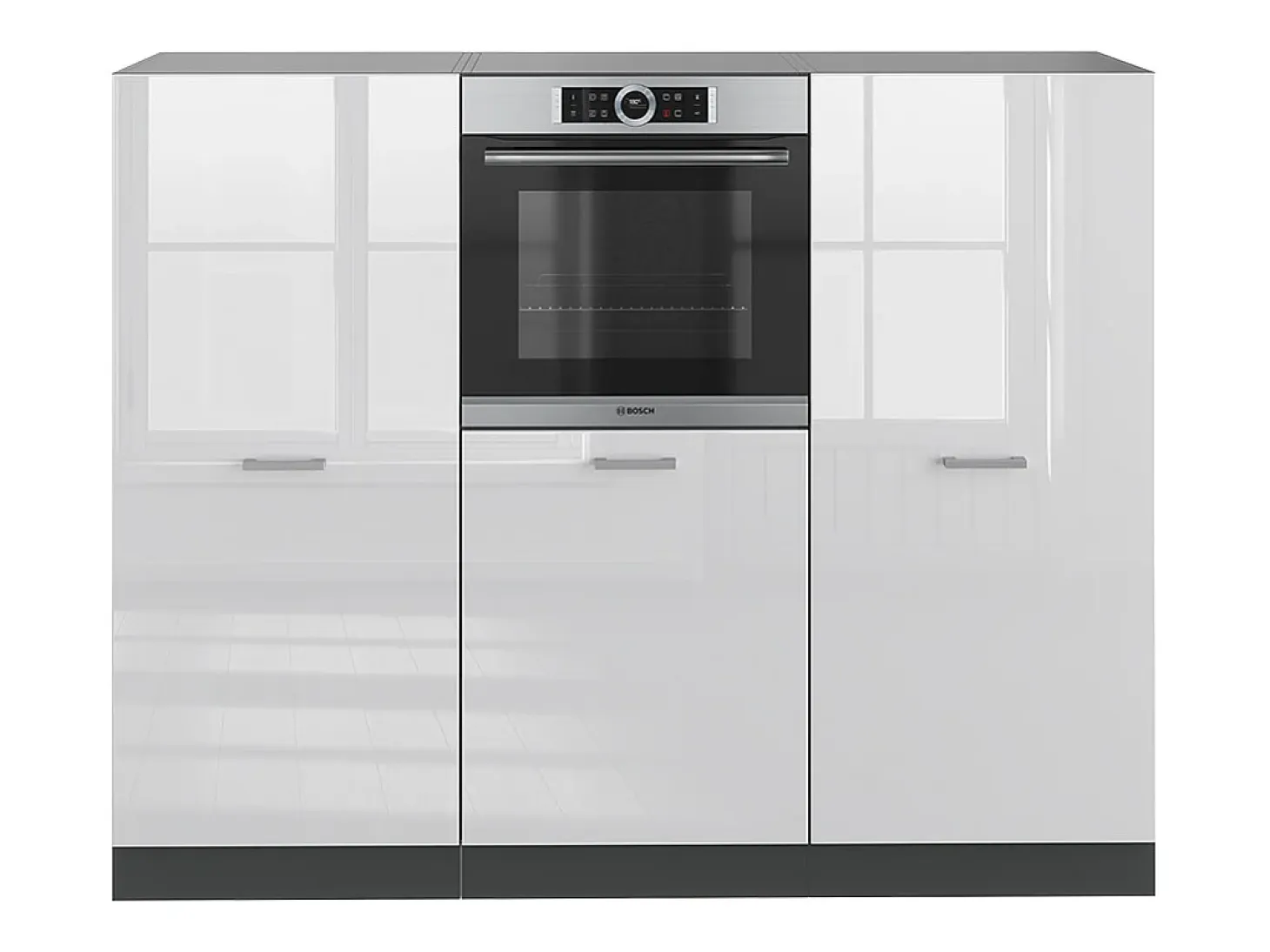 Bloque de cocina blanco brillo/antracita 180x46x81.6 r-line