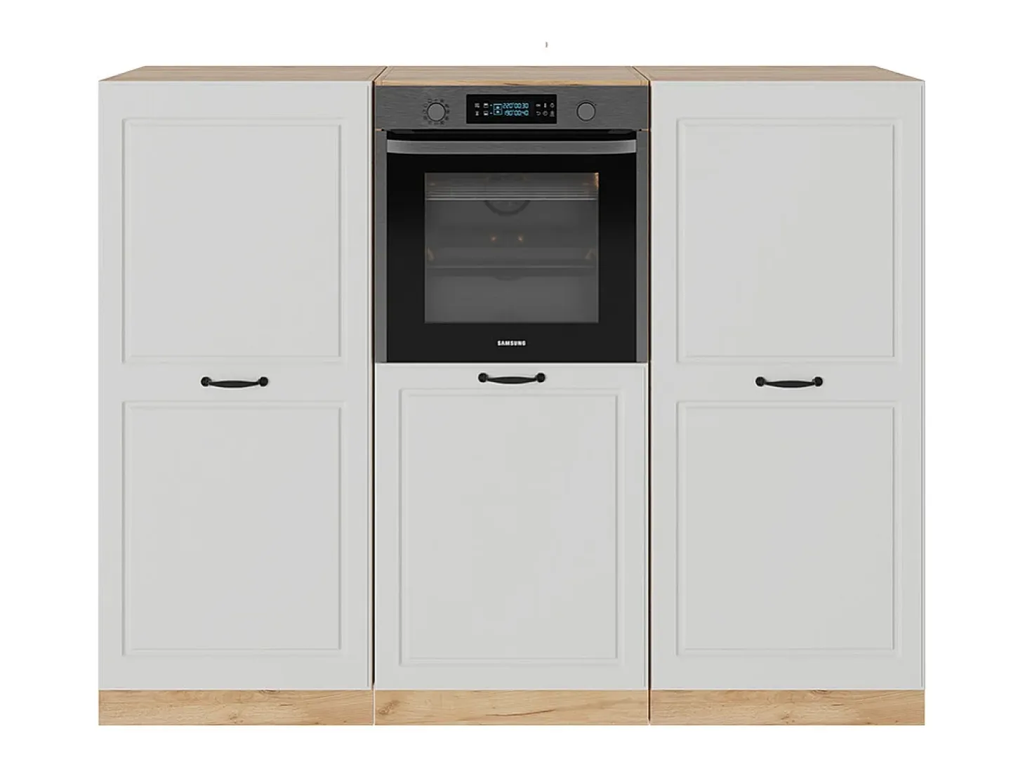 Bloque de cocina casa de campo blanca/roble dorado 180x46x81.6 r-line