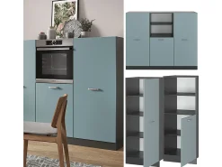 Bloque de cocina gris azulado/antracita 180x46x81.6 r-line