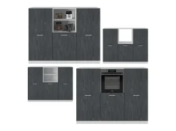 Bloque de cocina hormigón negro/blanco 180x46x81.6 r-line