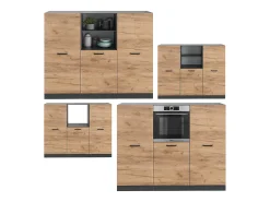 Bloque de cocina oro power roble/antracita 180x46x81.6 r-line