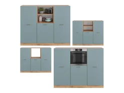Bloque de cocina roble azul-gris-dorado 180x46x81.6 r-line