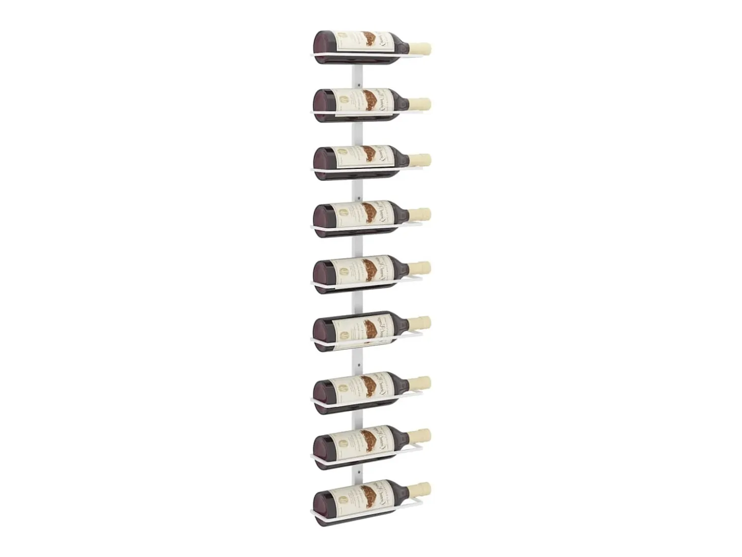 Botellero de pared para 9 botellas hierro blanco ES619850