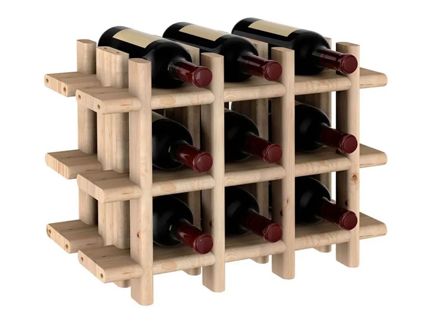 Botellero de pino macizo 9 botellas