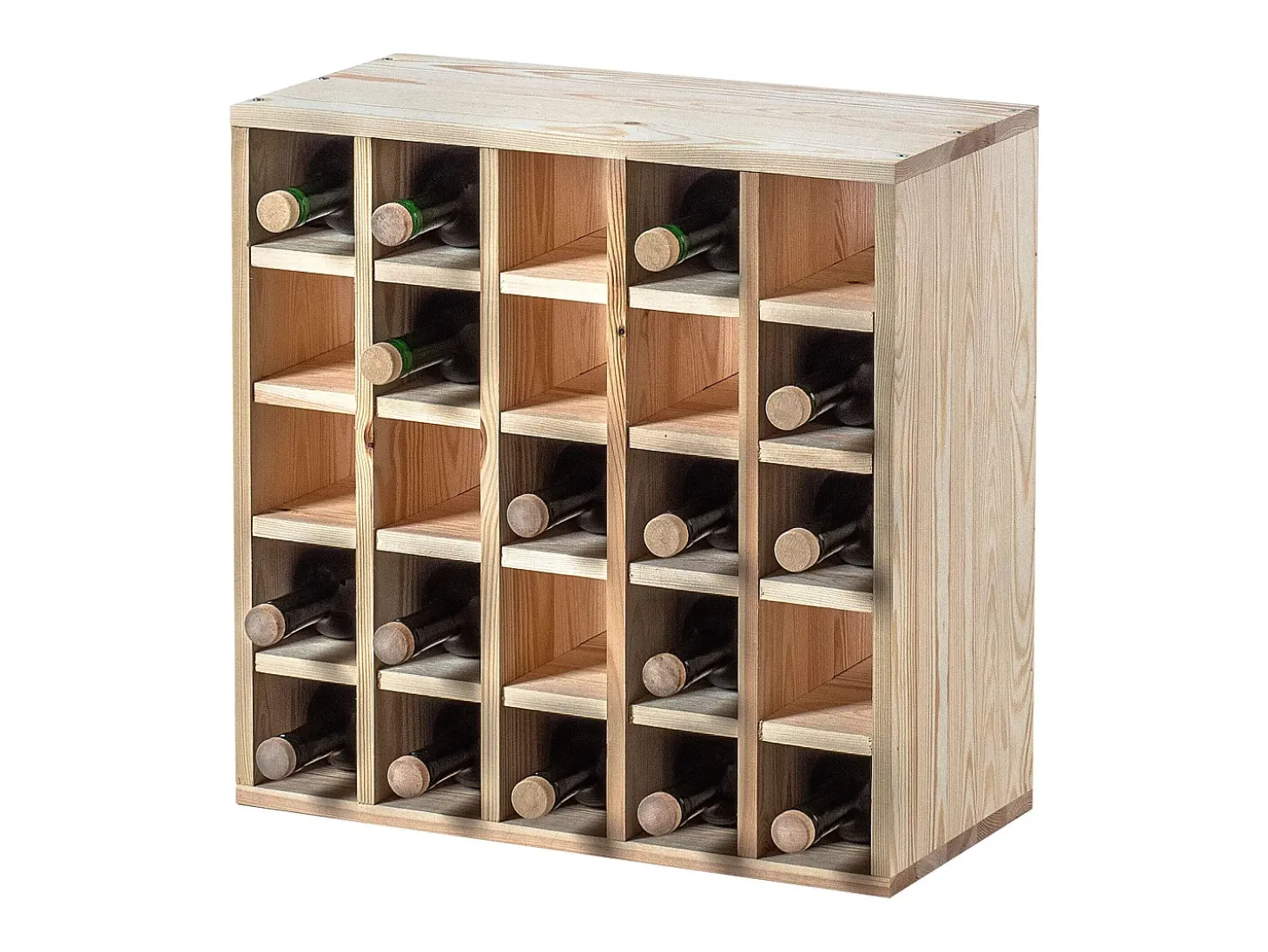 Botellero Loreo de madera de tablero de ajedrez marrón claro