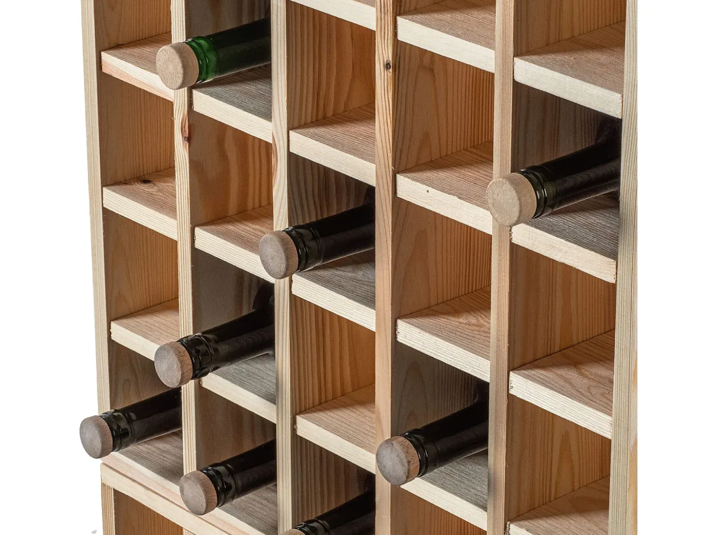 Botellero Loreo de madera de tablero de ajedrez marrón claro