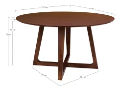 BRAKO eettafel Ø137 cm – Natuurlijk walnotenfineer