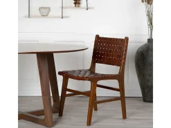 BRAKO eettafel Ø137 cm – Natuurlijk walnotenfineer