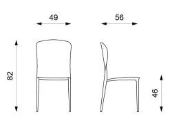 Break - Silla de piel sintética gris 4 piezas