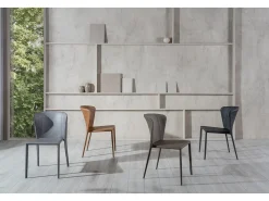 Break - Silla de piel sintética gris 4 piezas