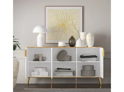 Bufé 3 puertas Zora Blanco y Dorado