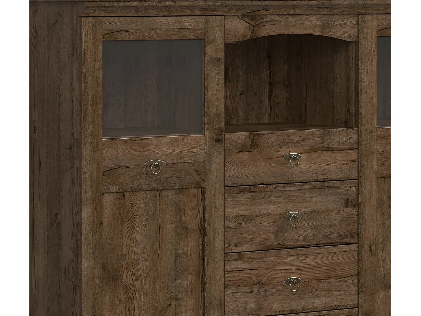 Bufé con vidrio 2 puertas 4 cajones Noé Madera