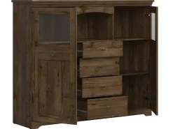 Bufé con vidrio 2 puertas 4 cajones Noé Madera