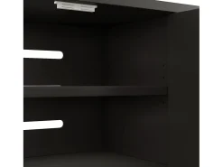 Bufé oculto para gatos - 140 x 40 x 45,5 cm - Rascador integrado y ventilación - con 3 puertas - aglomerado - negro