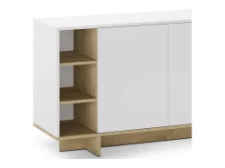 Buffet 3 portes blanc et décor chêne 170 cm - Alicia