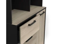 Buffet alto Cocina Roma Roble Kronberg/Negro Mate 180x92x40 cm