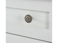 Buffet blanco y natural, 2 tiroirs y 4 puertas, gamas nombreux, fusión de lo moderno y lo vintage
