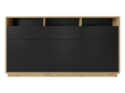 Buffet 180cm colección VILLA. Color roble y negro.