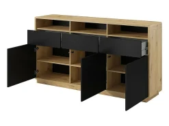 Buffet 180cm colección VILLA. Color roble y negro.