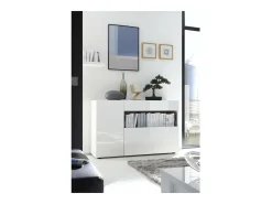 Buffet de 1 cajón y 2 puertas, colección KALO, color blanco, ideal para su sala de estar.