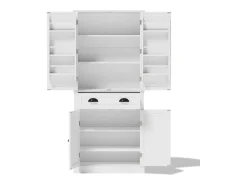 Buffet de cocina 80×40×182 cm - con 2 puertas y 1 cajón - 2 puertas con estantes - blanco