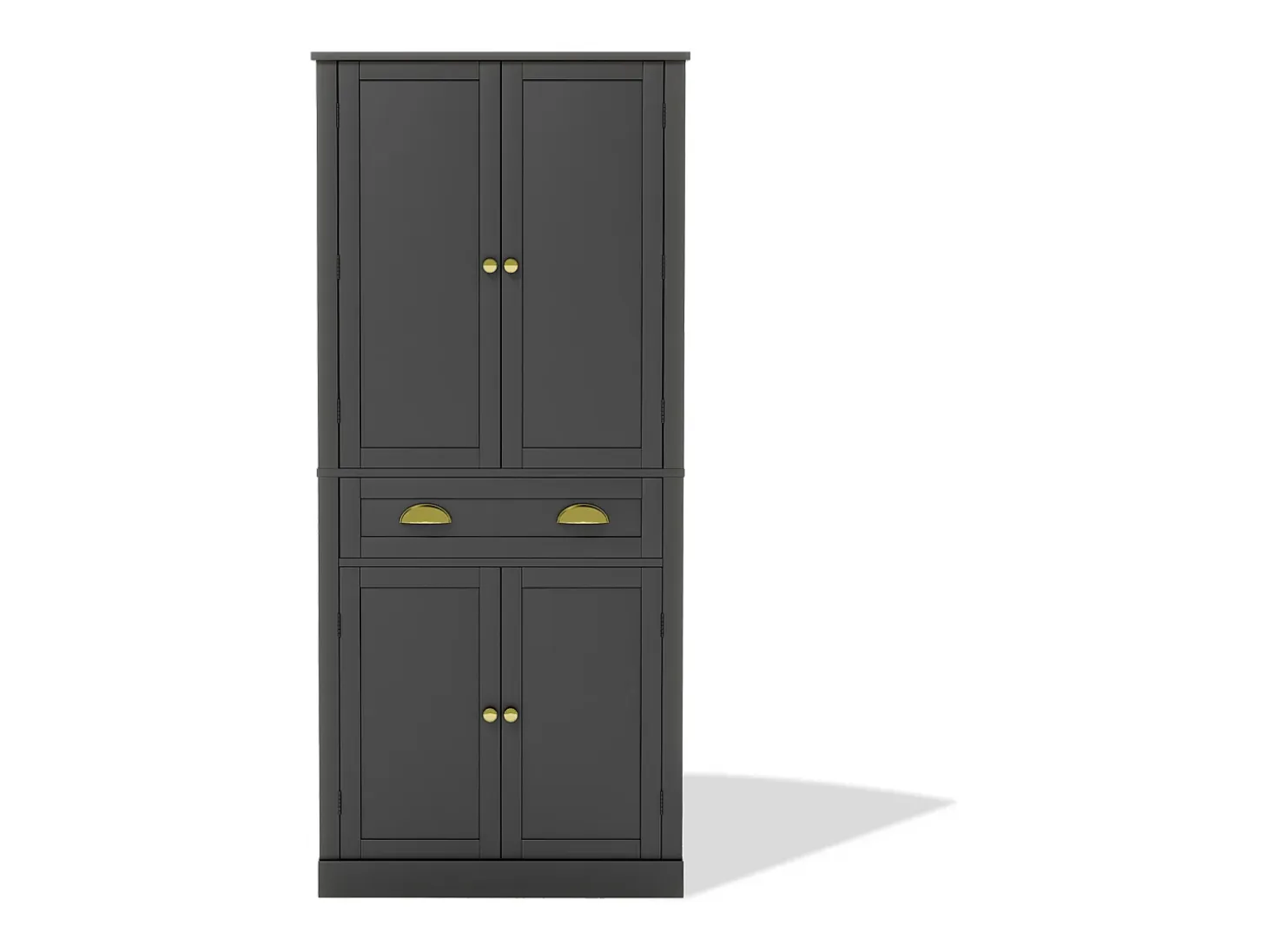 Buffet de cocina 80×40×182 cm - con 2 puertas y 1 cajón - 2 puertas con estantes - negro