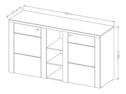 Buffet diseño 155cm para salón color roble colección SANTIAGO.