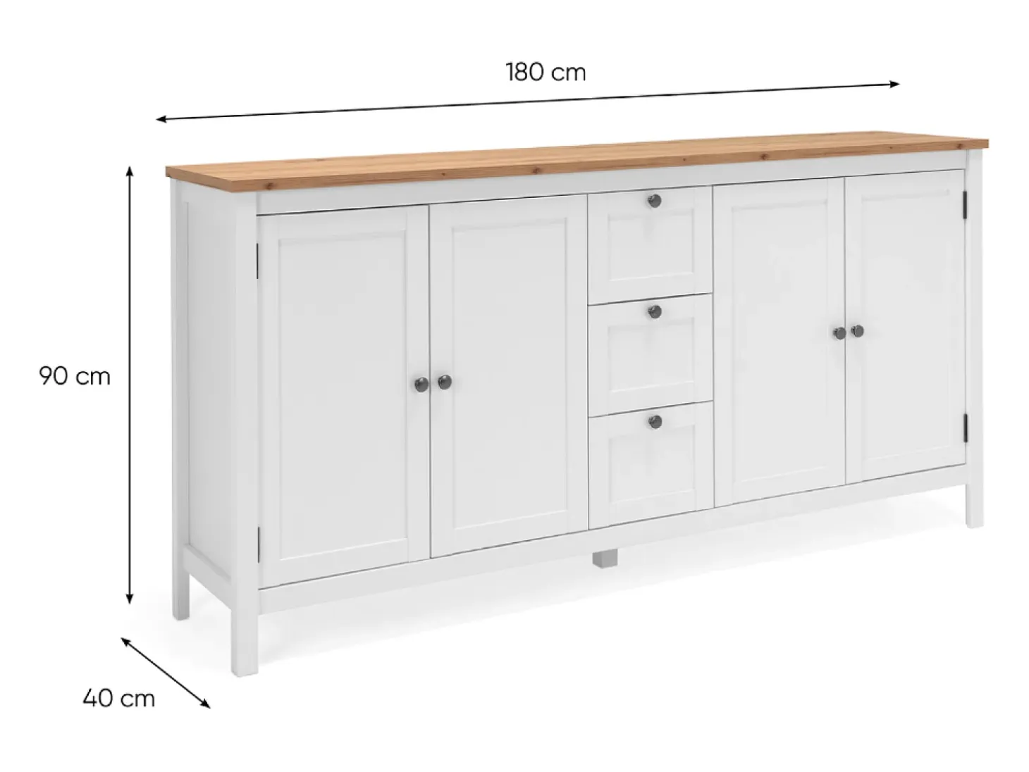 Buffet escandinavo con almacenamiento de 180 cm SKADAR
