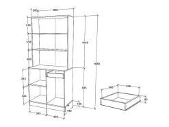 Buffet haaus Oma, Roble Sonoma/Blanco, L 84 cm