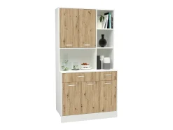 Buffet Hugo haaus, Roble Artisan/Blanco, 100 x 44 x 188 cm