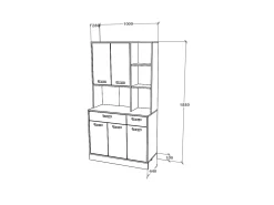 Buffet Hugo haaus, Roble Artisan/Blanco, 100 x 44 x 188 cm