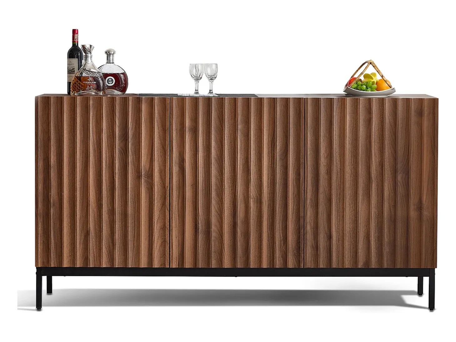 Buffet moderno 150×40×80 cm - con 3 puertas - marrón
