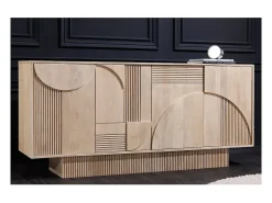 Buffet ORINO 170 cm – Madera maciza de mango blanqueado – Estilo Art Déco