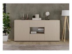 Buffet SCENA – L181 x H84 x P42 cm – 2 puertas + 2 cajones + nicho – Color Cachemira